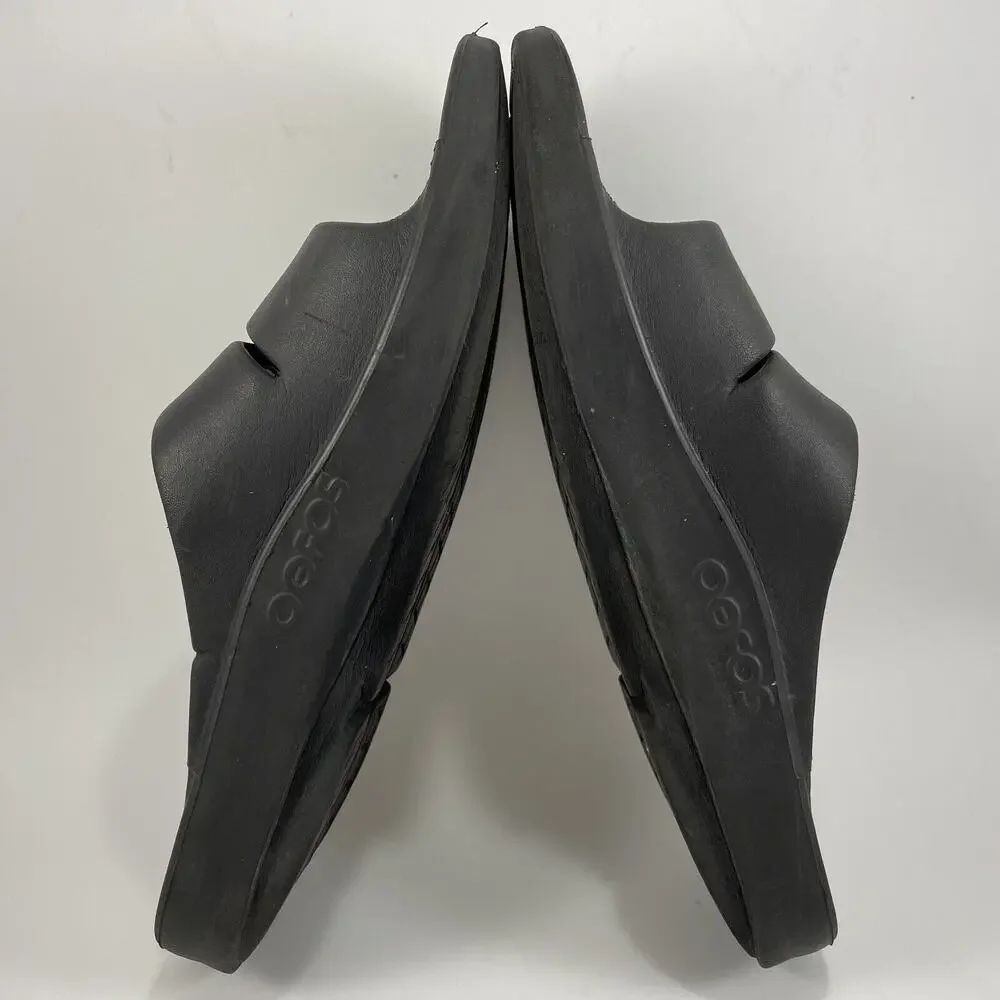 Oofos Ooahh Comfort Slide Mens Size 9, Womens Size 11 Black Recovery Sandals